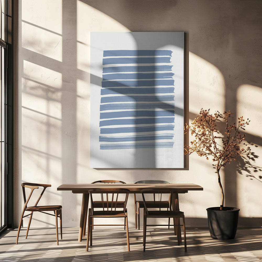 Canvas print - Blue Strokes over dining table