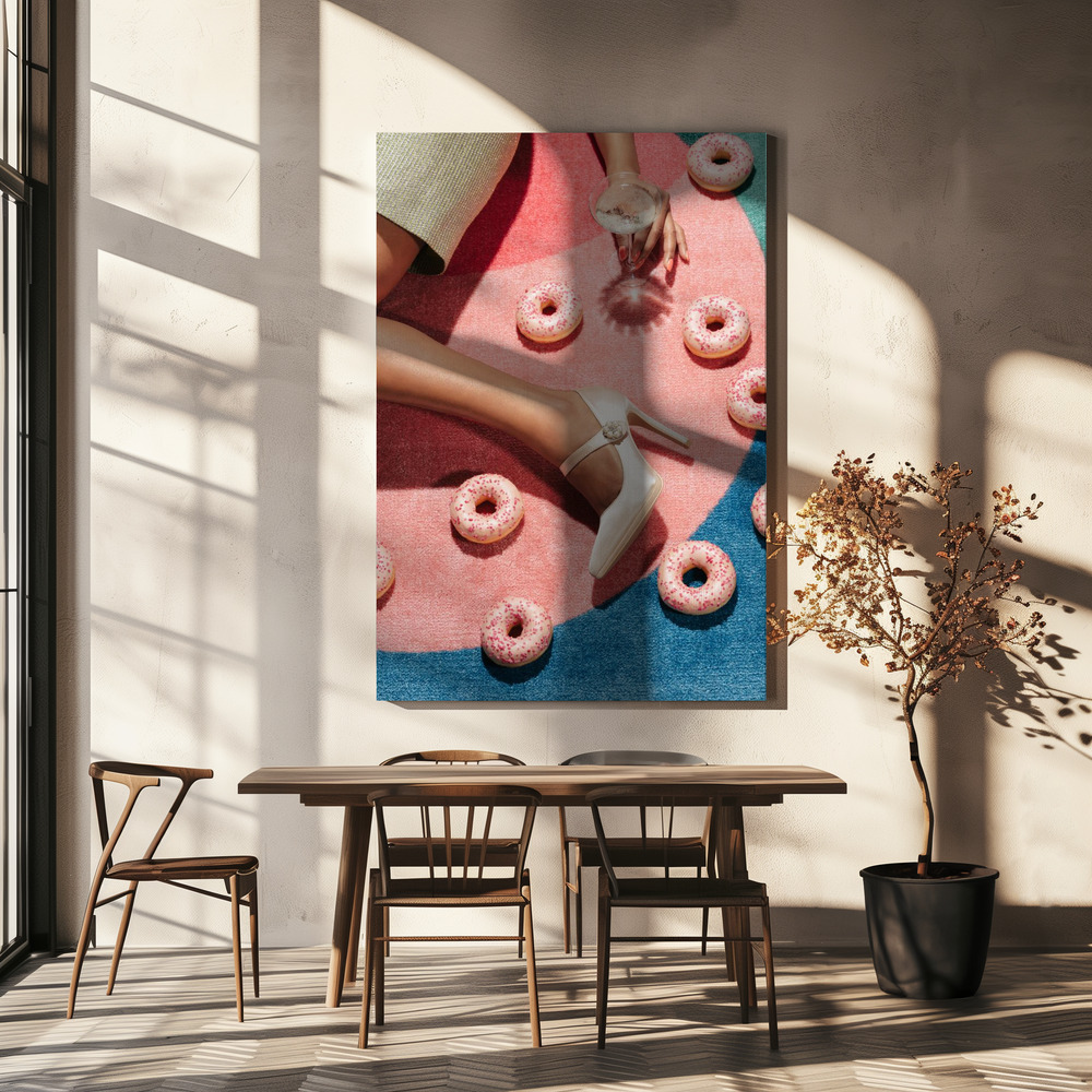Canvas print - Pink Picnic 02 over dining table