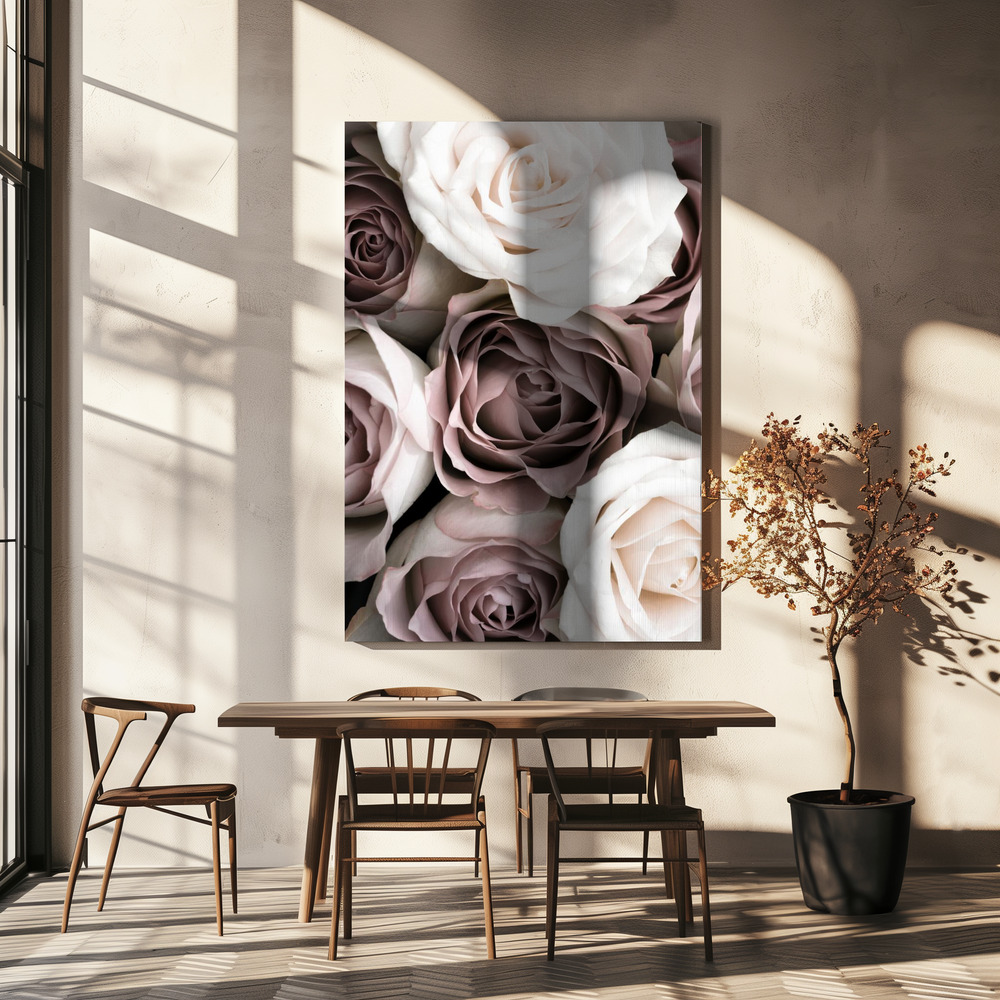 Canvas print - Roses over dining table