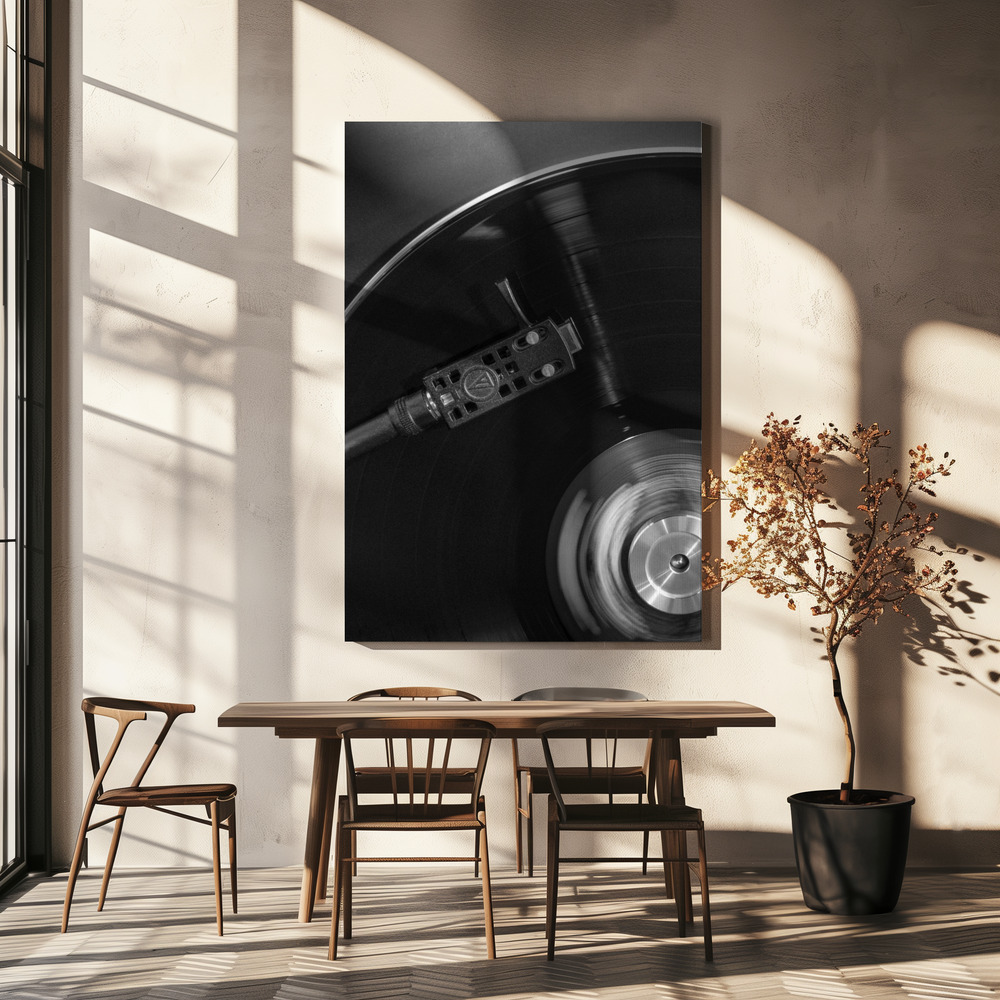 Canvas schilderi - Vinyl_001 boven eettafel