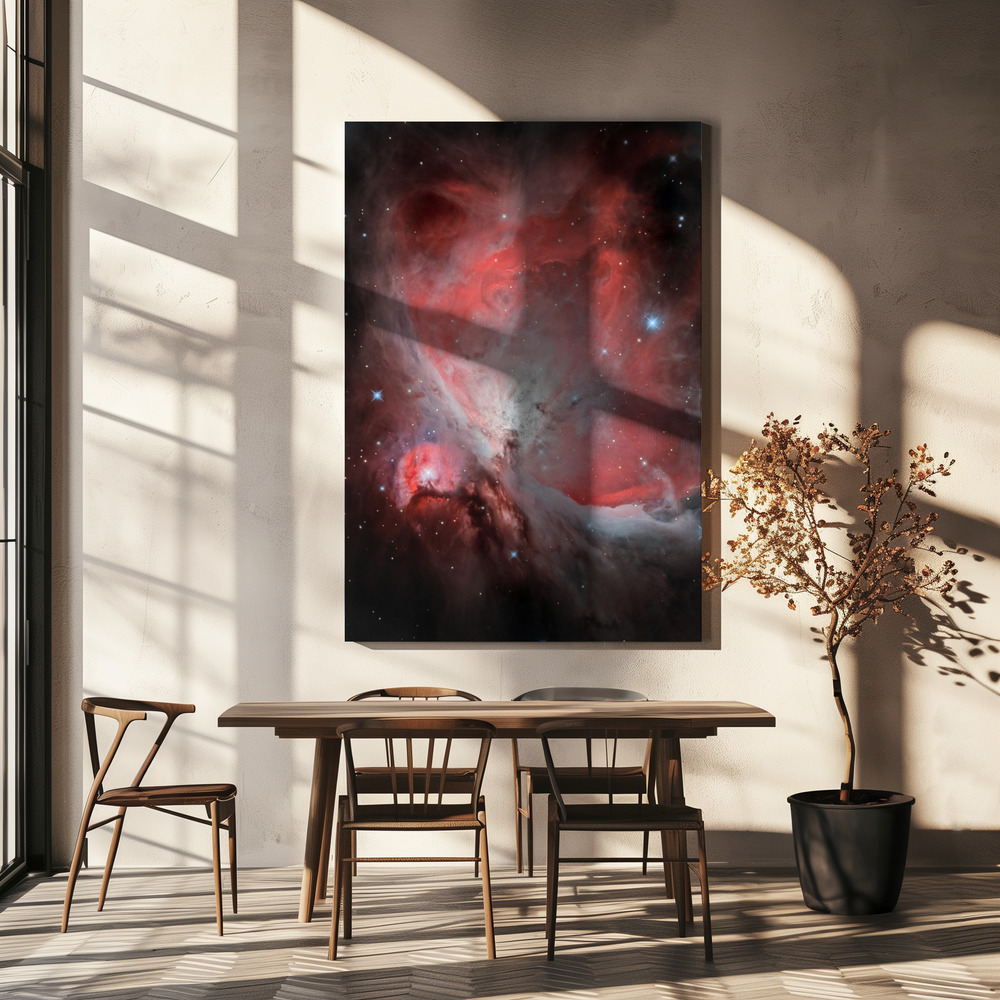 Lienzo - The Heart of The Great Orion Nebula (M42) sobre la mesa del comedor
