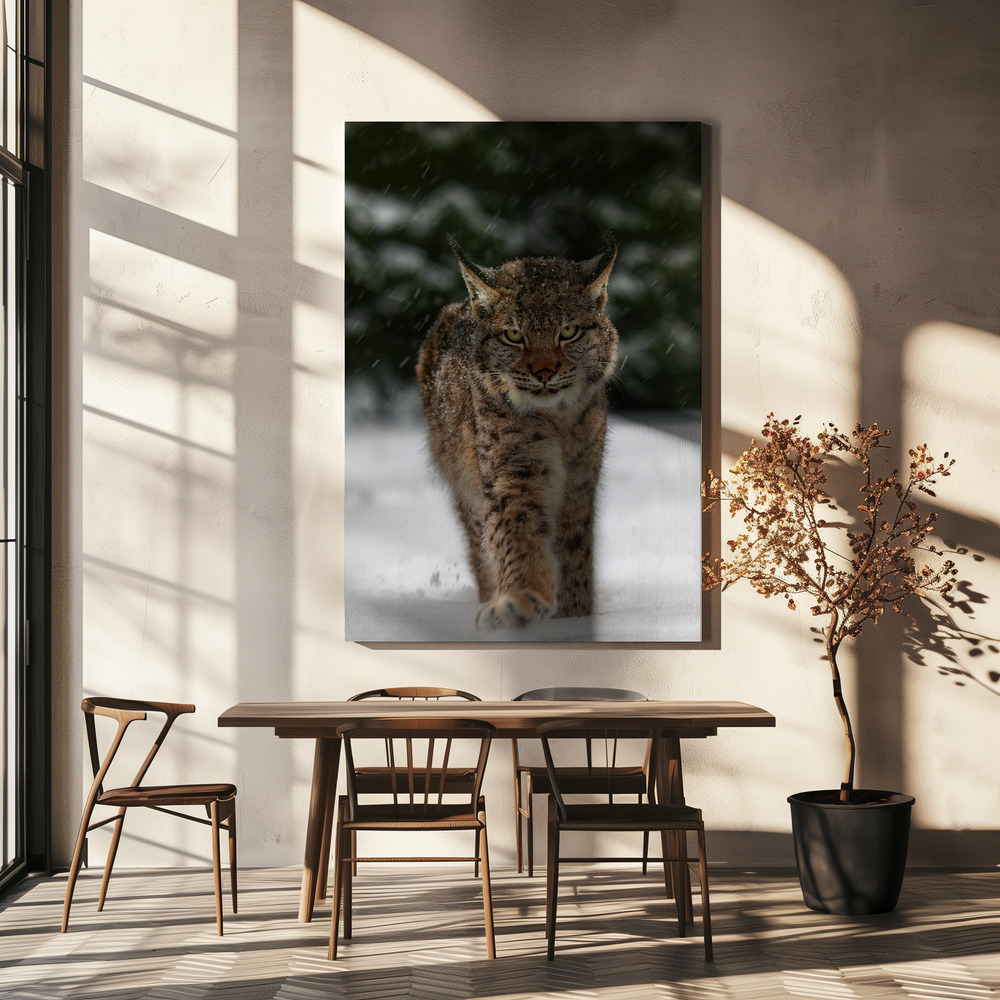 Lærred - Meet the lynx over spisebordet
