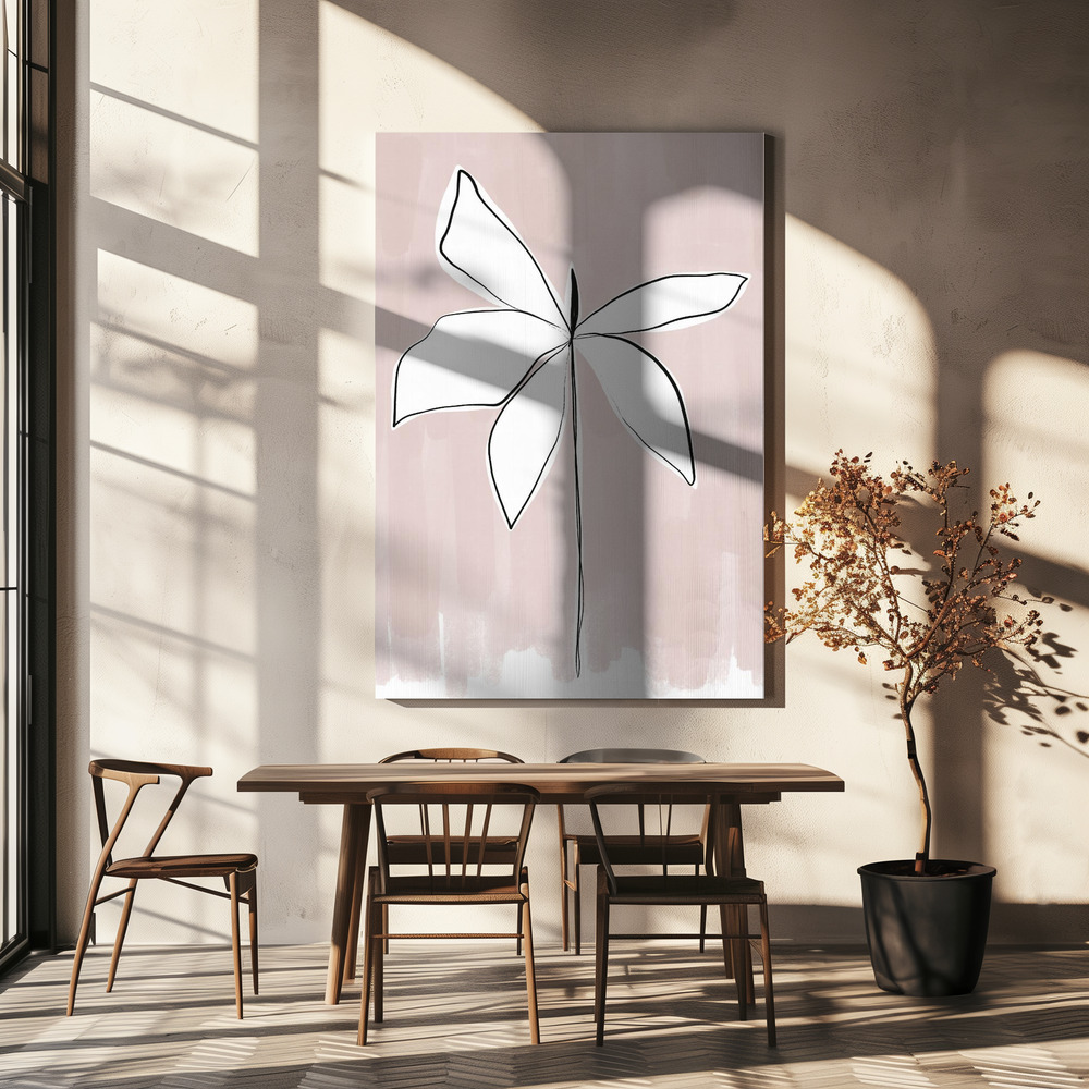 Canvas print - Bordered Flower over dining table