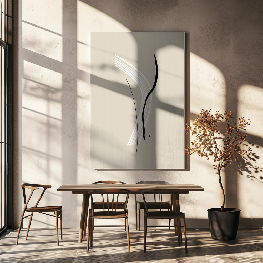 Canvas print - Composition of Lines - The Second over dining table
