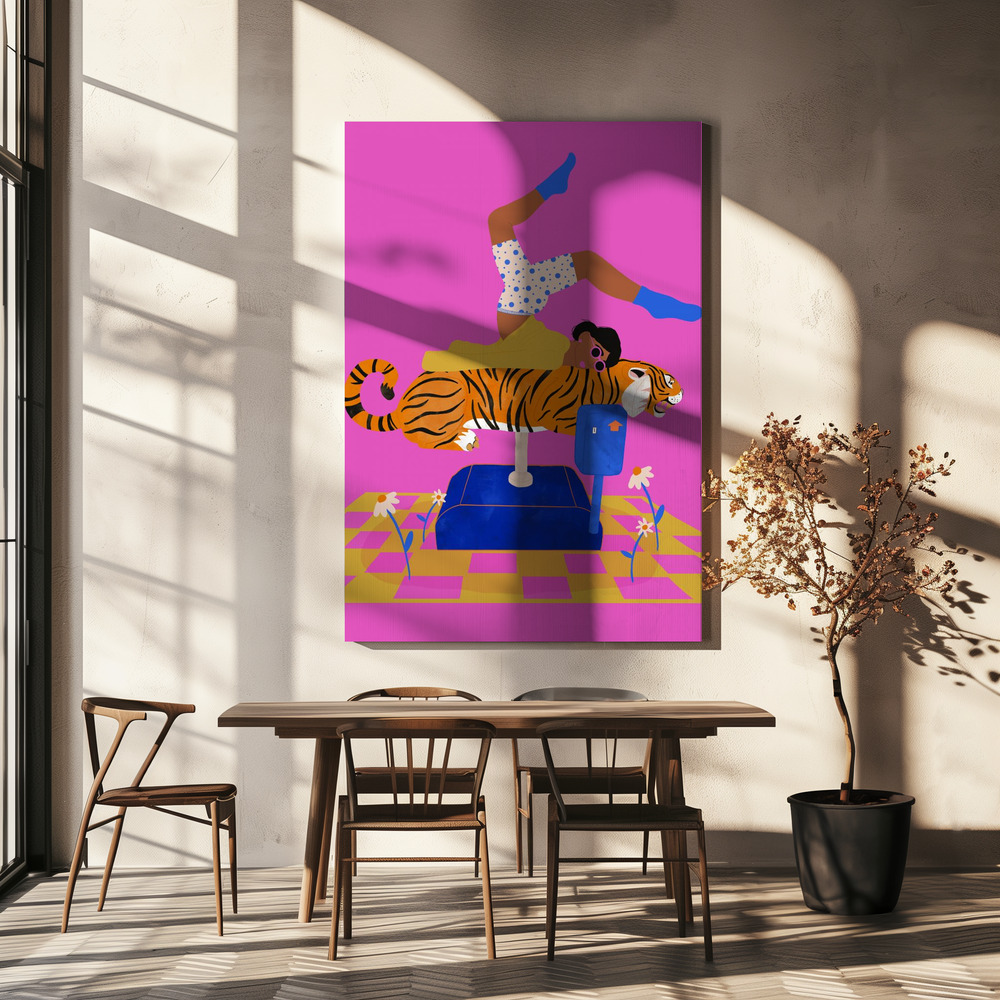 Canvas print - Put a tiger in your heart over dining table