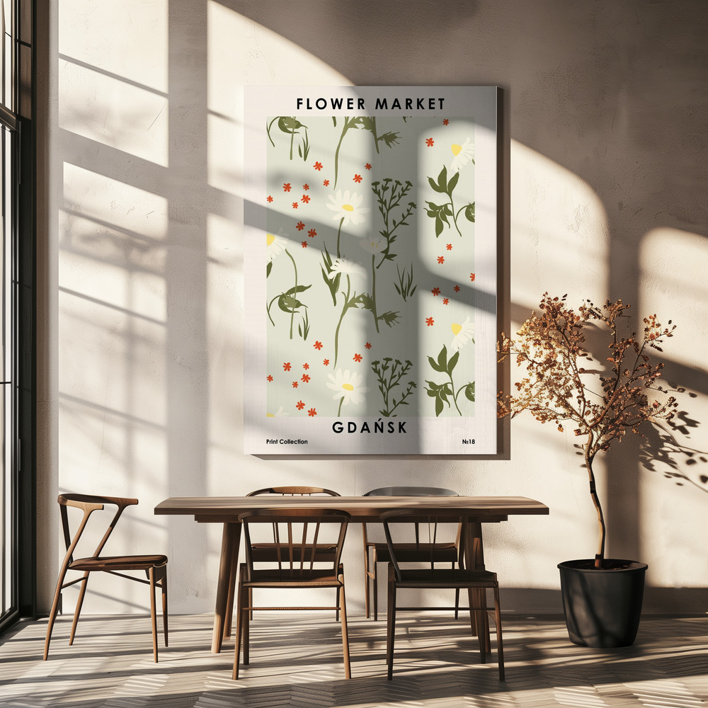 Obraz na płótnie - Flower Market GdaA nad stołem jadalnym