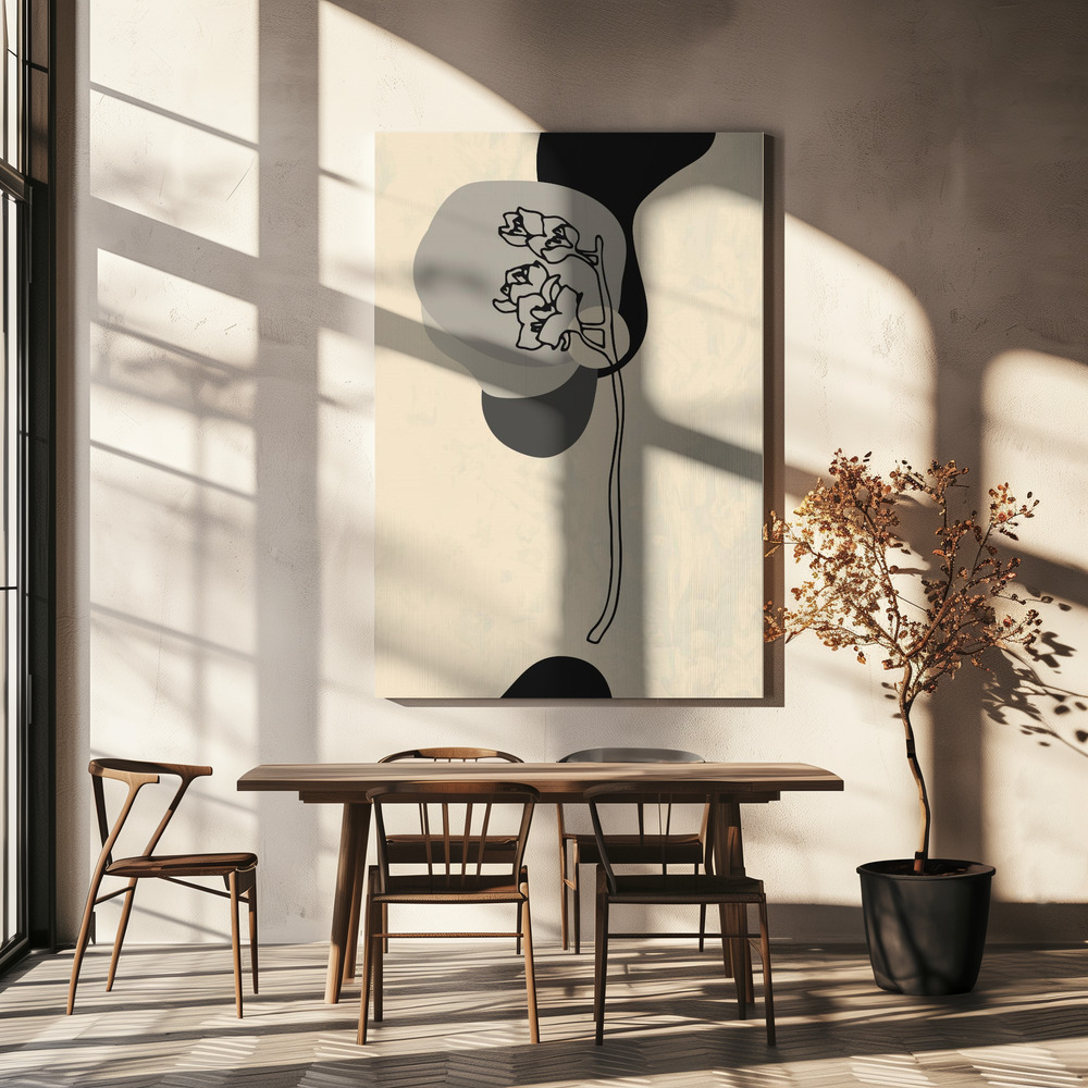 Canvas schilderi - Abstract Flower 3 boven eettafel