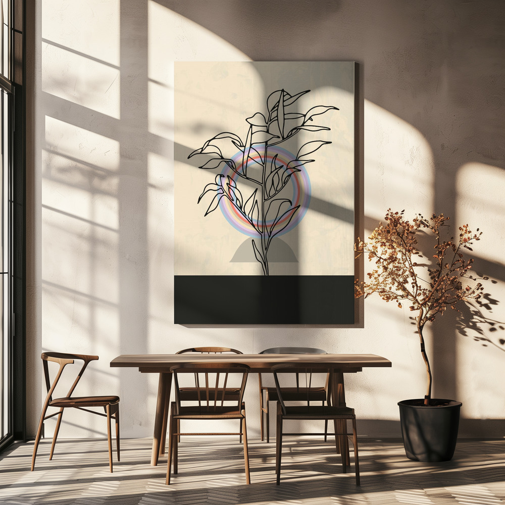 Canvas print - Abstract Flower 2 over dining table