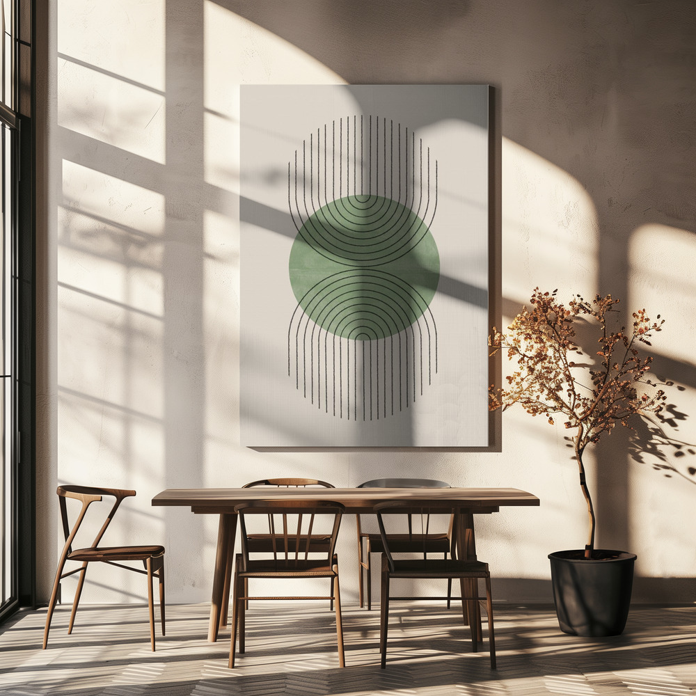 Lienzo - Perfect Point Green sobre la mesa del comedor
