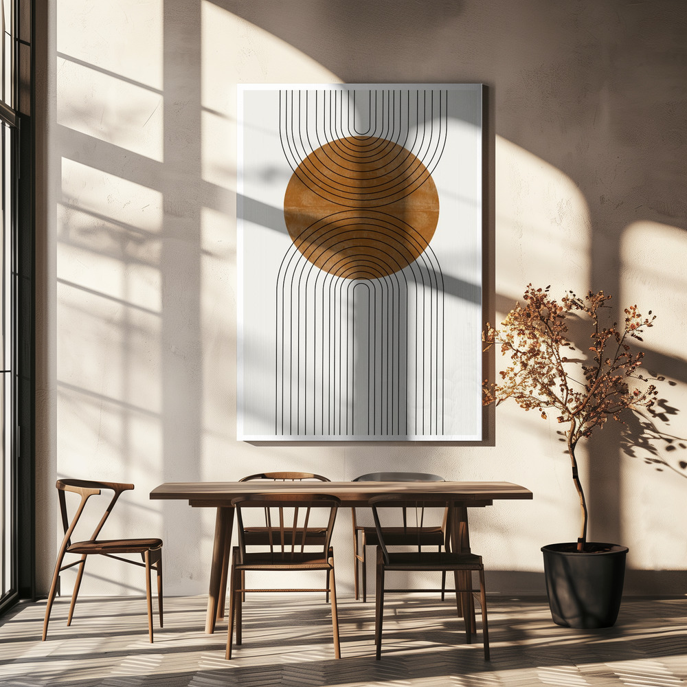 Canvas schilderi - Abstract Flow boven eettafel