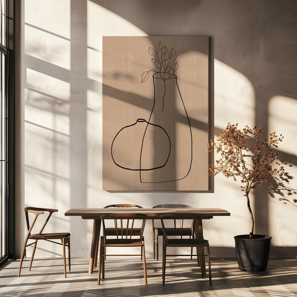 Canvas schilderi - Vases No6. boven eettafel