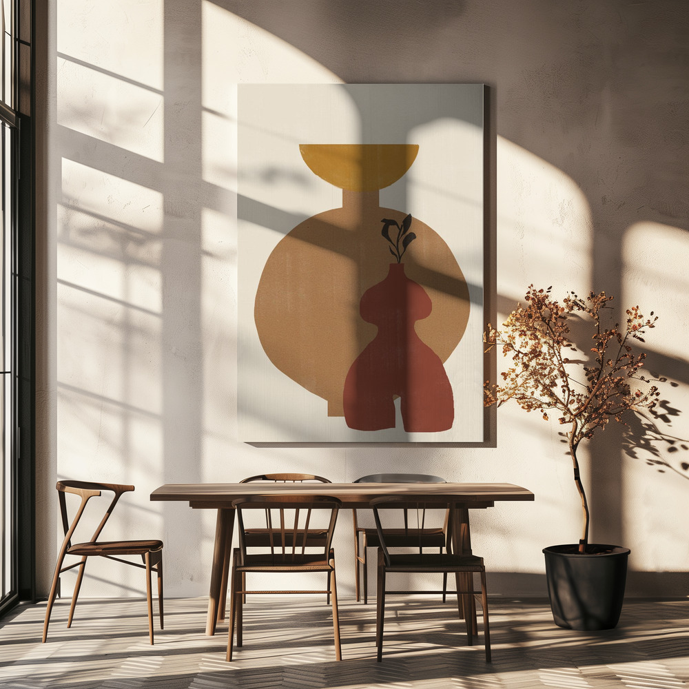 Canvas schilderi - Vase No10. boven eettafel