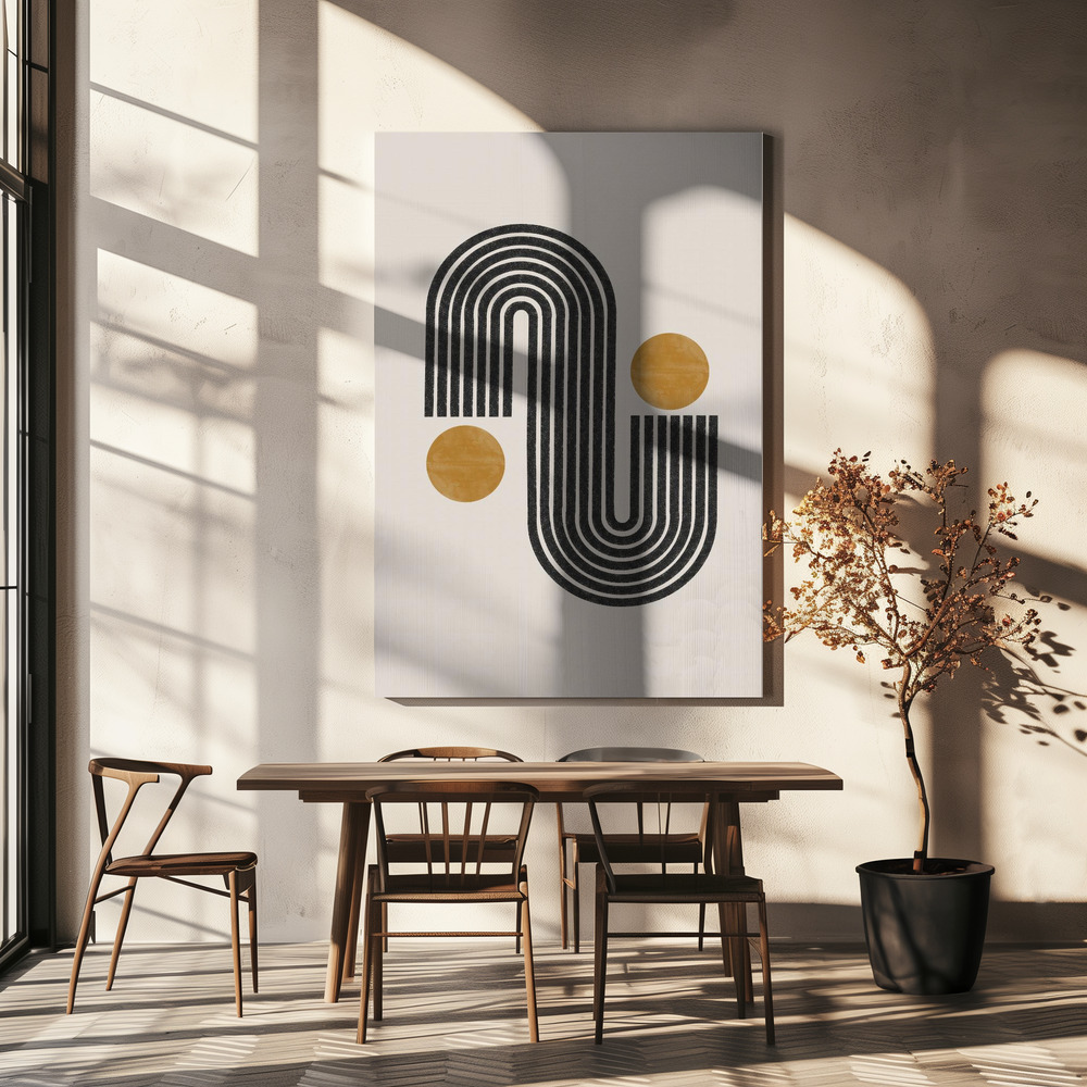 Canvastavla Mid Century No3. - Tavla över matbord