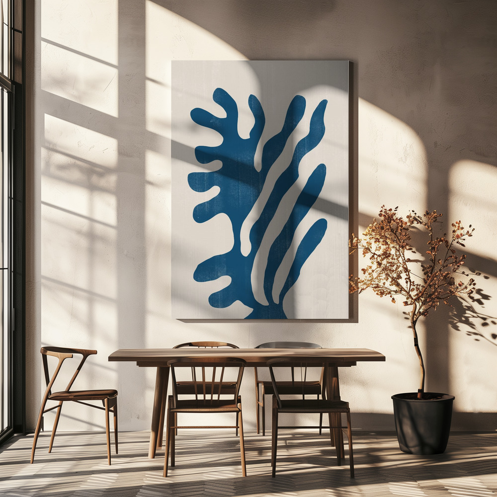 Lienzo - Abstract Plant No2. sobre la mesa del comedor