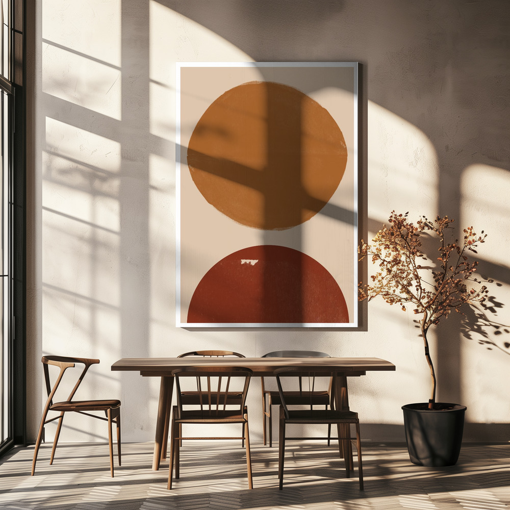 Lærred - Burn Orange Composition over spisebordet