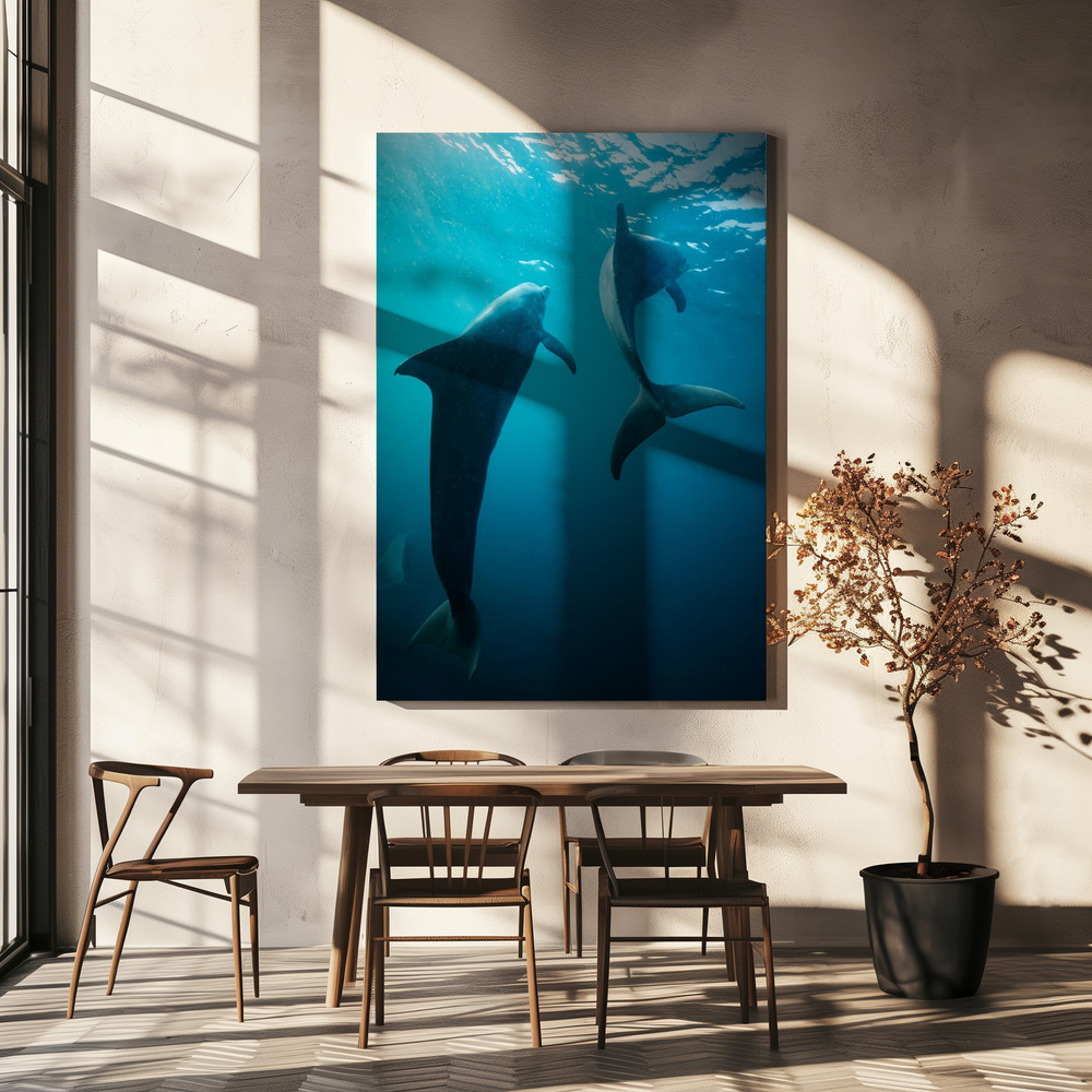 Canvas print - Shapes of water over dining table
