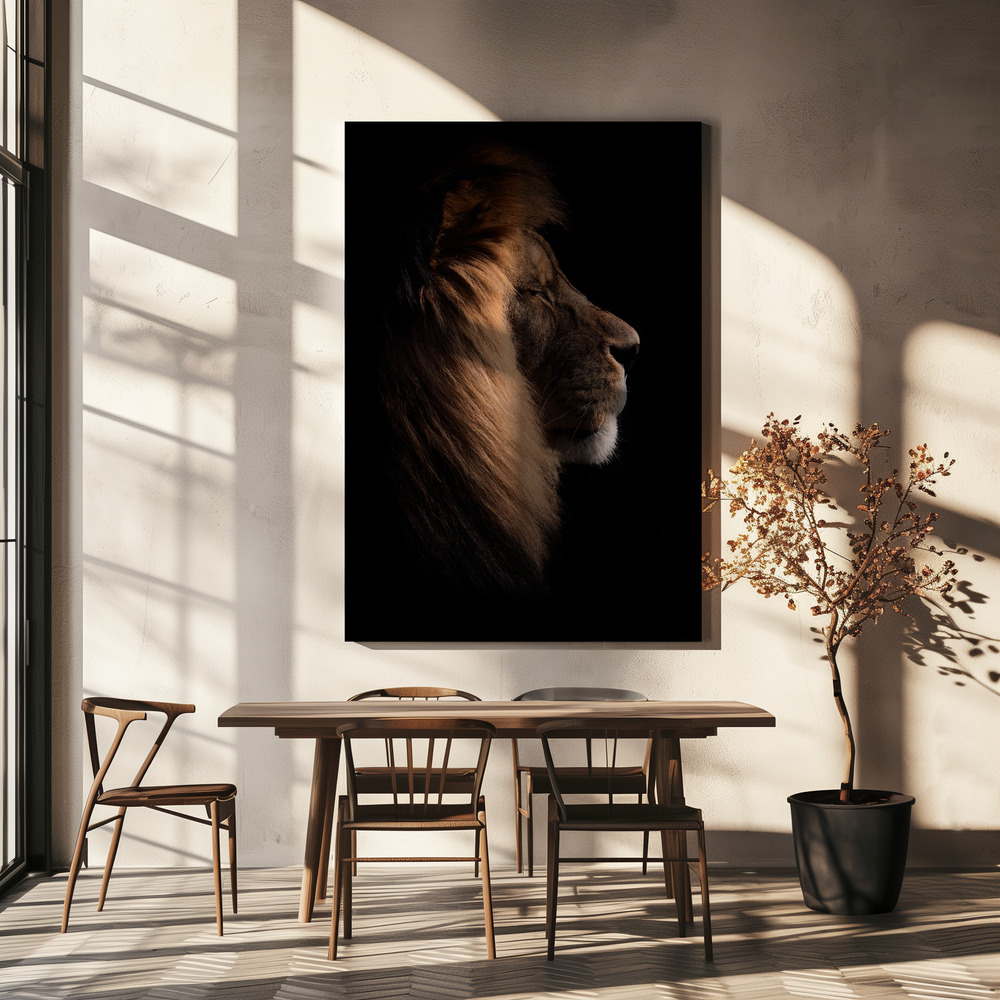 Canvas schilderi - Sleeping King boven eettafel