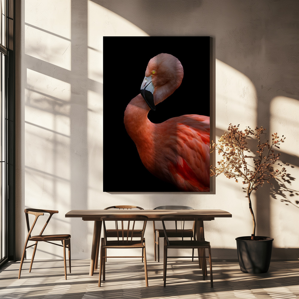 Canvas print - Flamingo's Poise over dining table