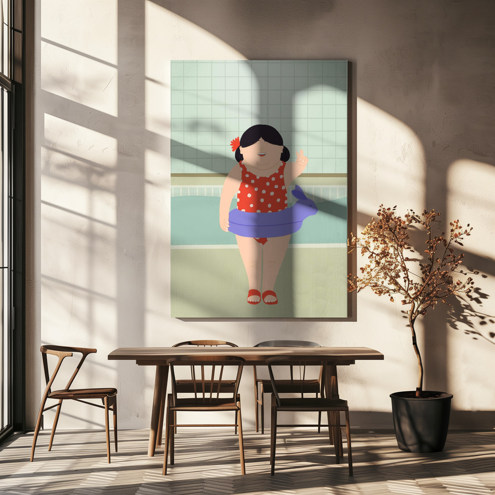 Lærred - Swimming Lessons over spisebordet