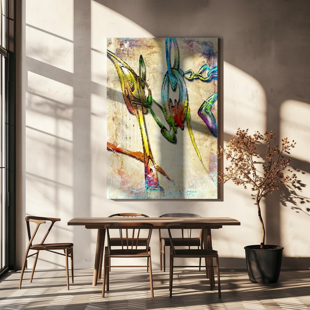 Canvas print - Chains of happiness over dining table