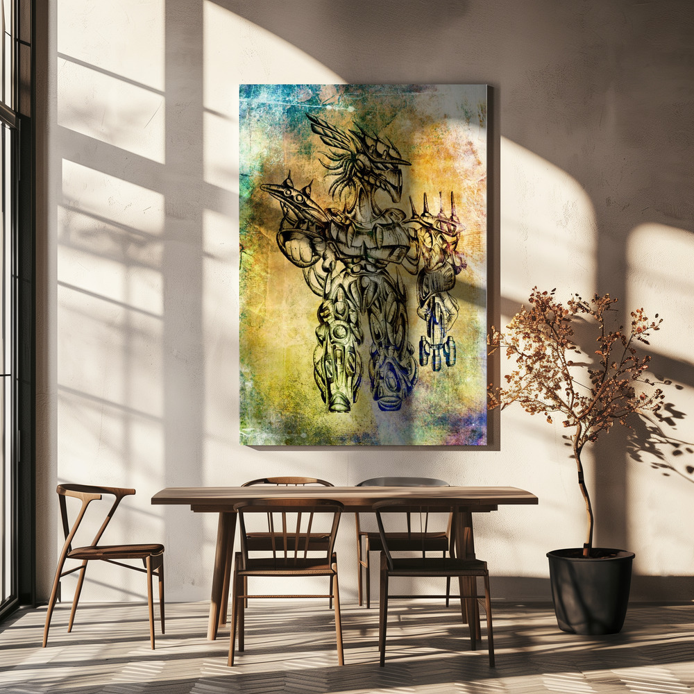 Canvas print - It was not me cyborg over dining table