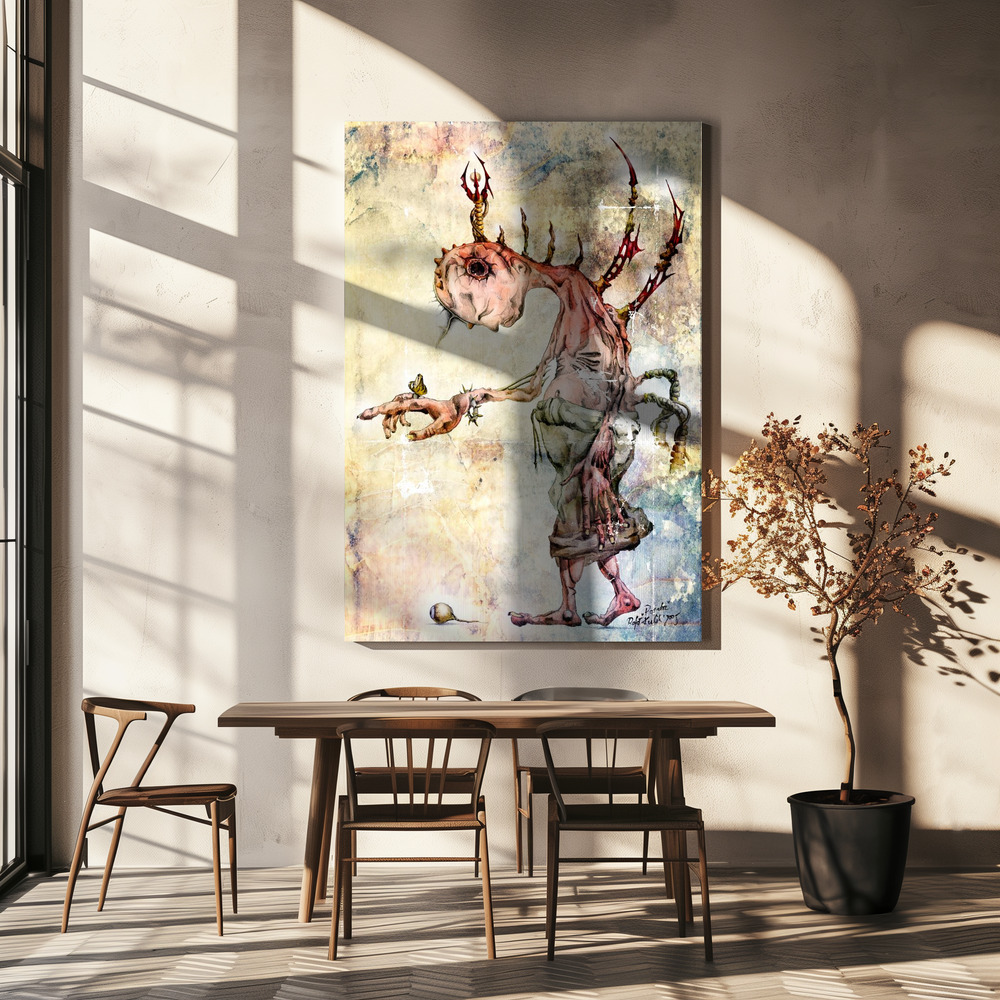 Canvas print - Don't look there - fantasy over dining table