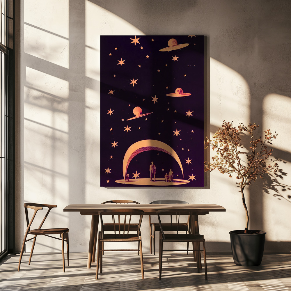 Lienzo - A Galactic Dream sobre la mesa del comedor