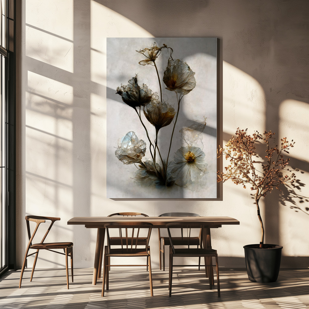 Canvas print - Crystal Flowers over dining table