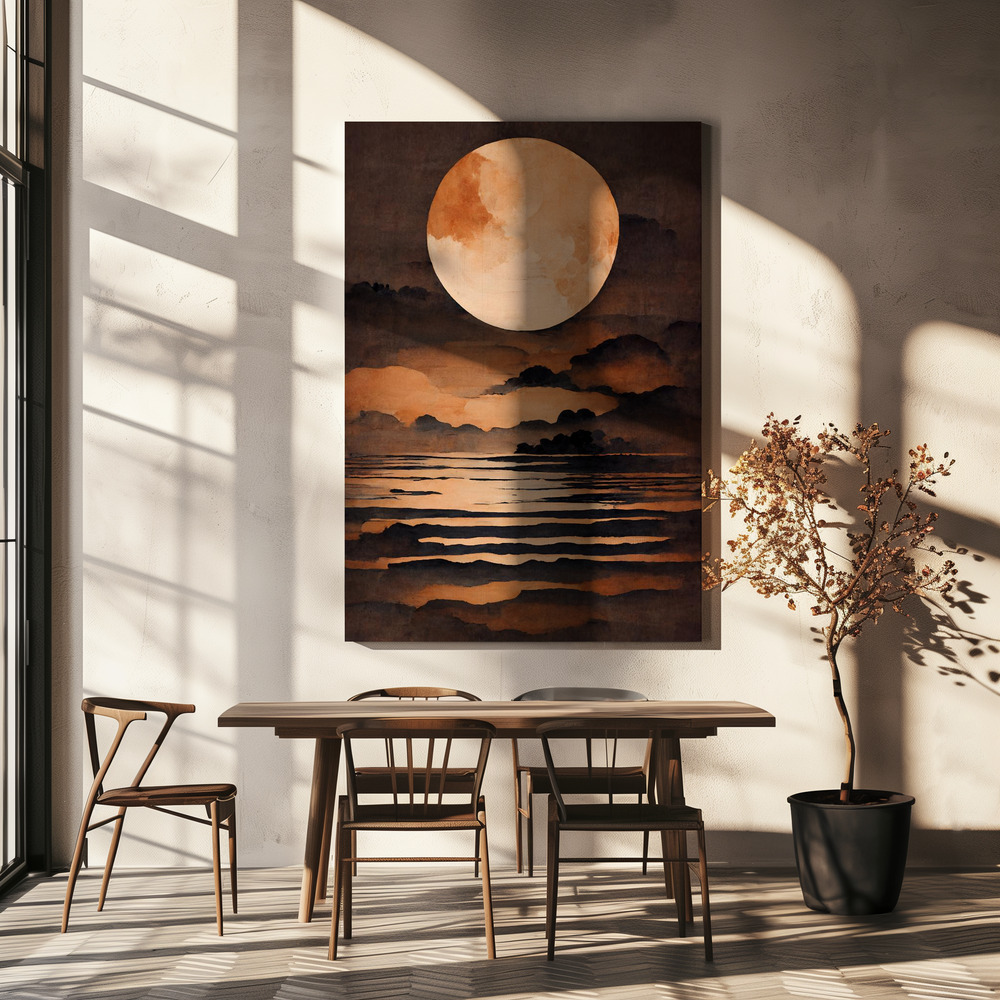 Canvas print - Full Moon over dining table