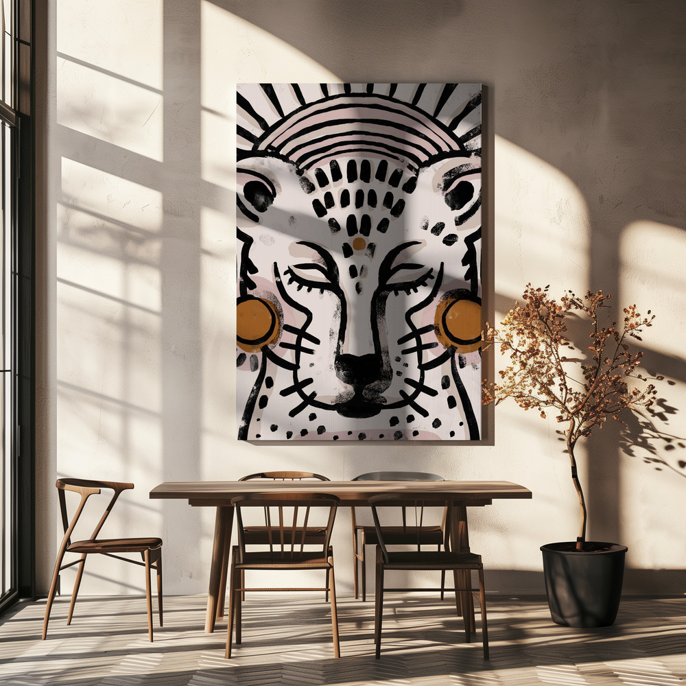 Canvas print - Tiger (Light Version) over dining table