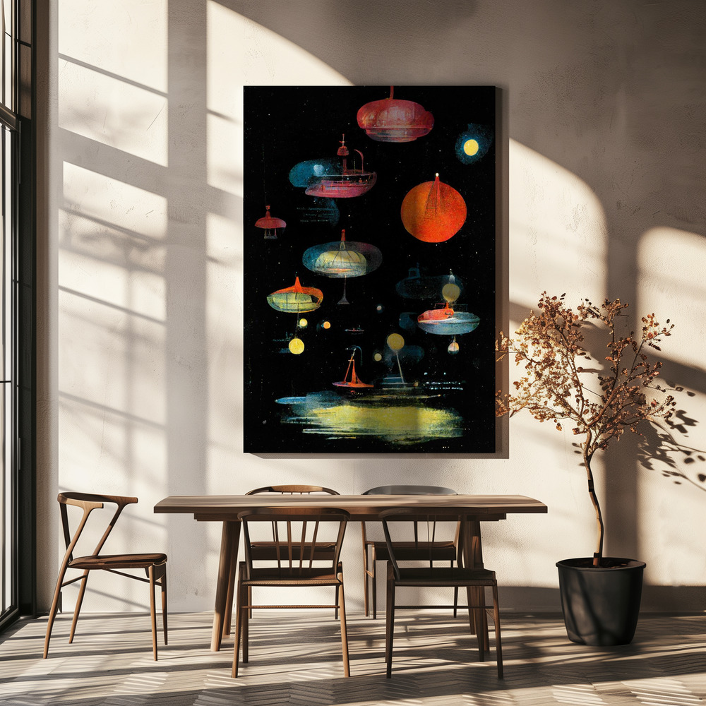 Canvas print - Lanterns over dining table
