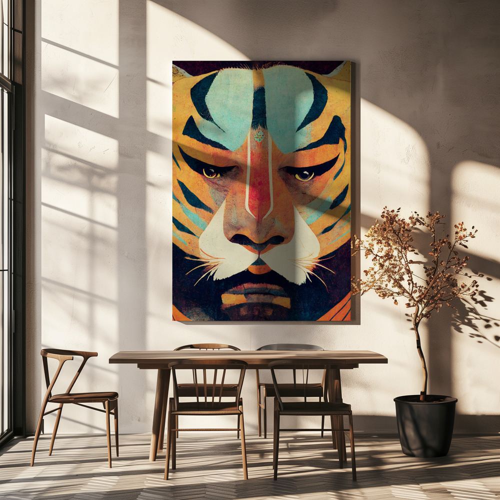 Canvas print - Strong Tiger over dining table