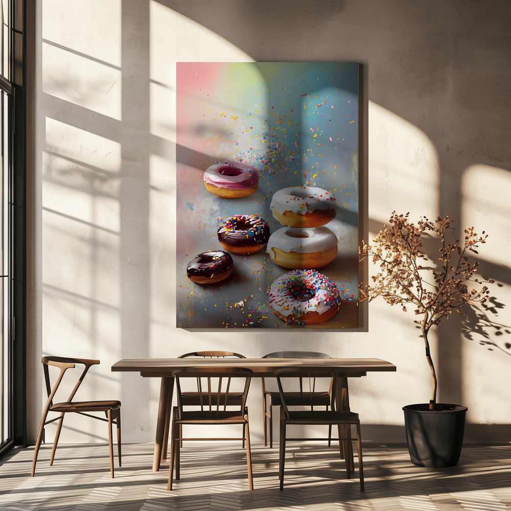 Lærred - Yummy Donuts over spisebordet
