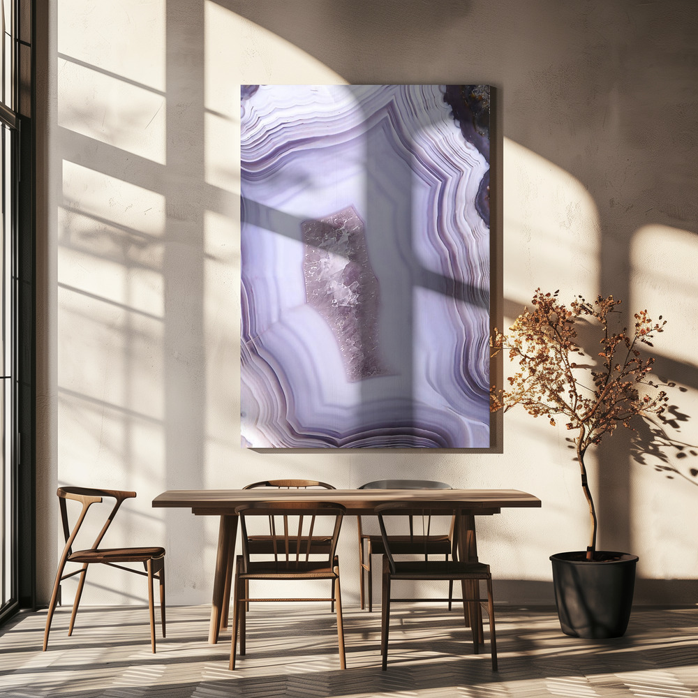 Lærred - Purple Agate over spisebordet