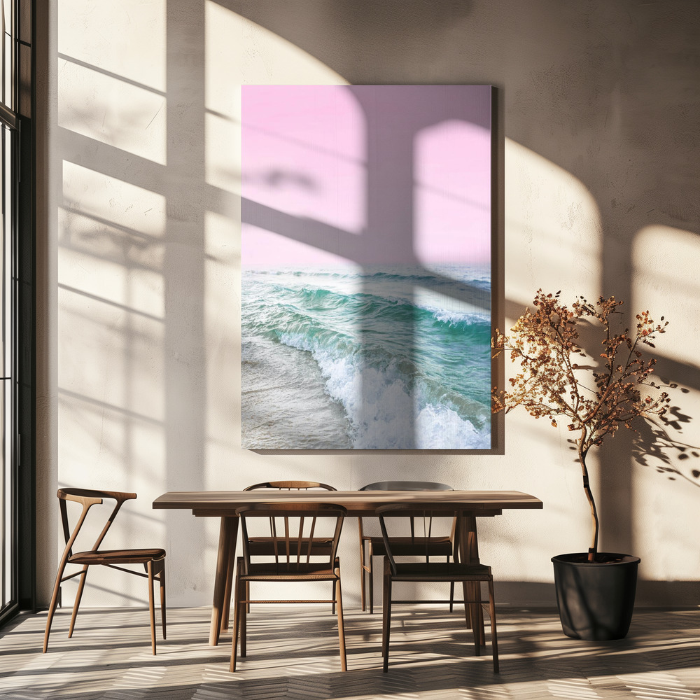Toile - Pink Sky Beach table de salle à manger