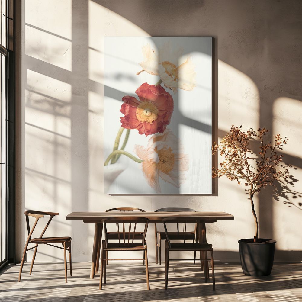 Canvas print - Poppies over dining table
