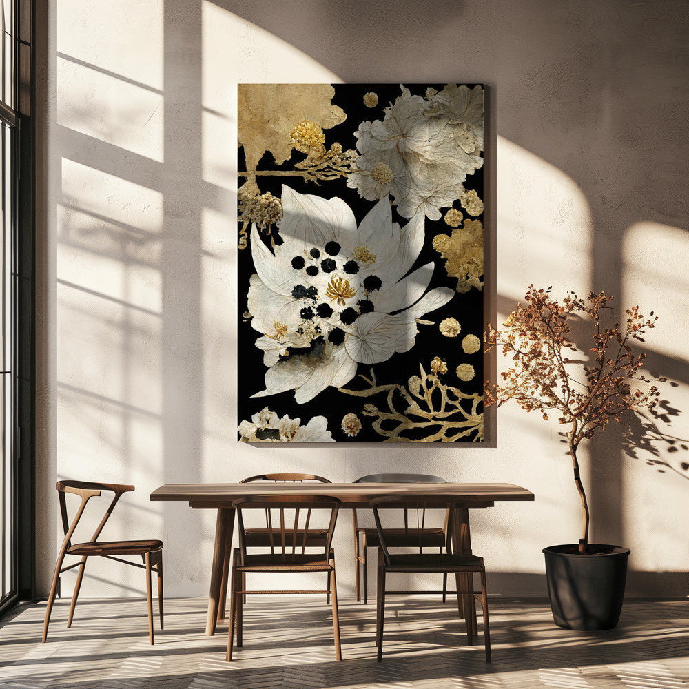 Canvas print - Beige Dry Flowers over dining table