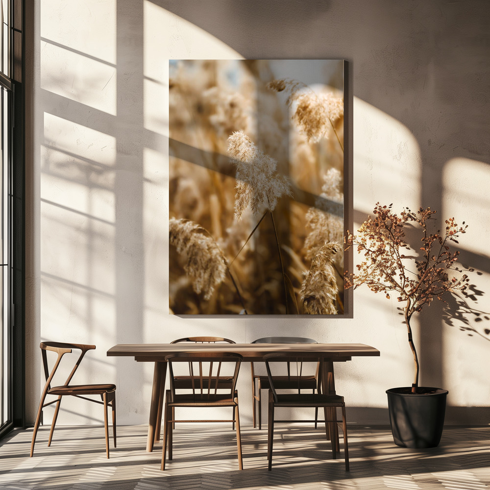 Obraz na płótnie - reed flower nad stołem jadalnym