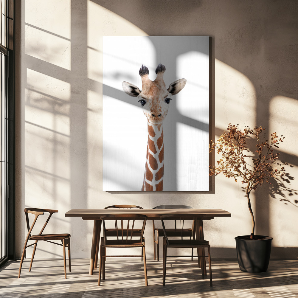 Lærred - Baby Giraffe over spisebordet