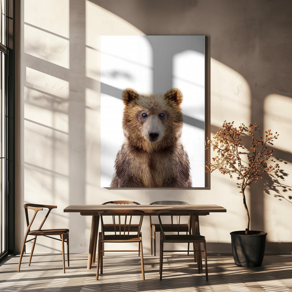 Lienzo - Baby Bear sobre la mesa del comedor