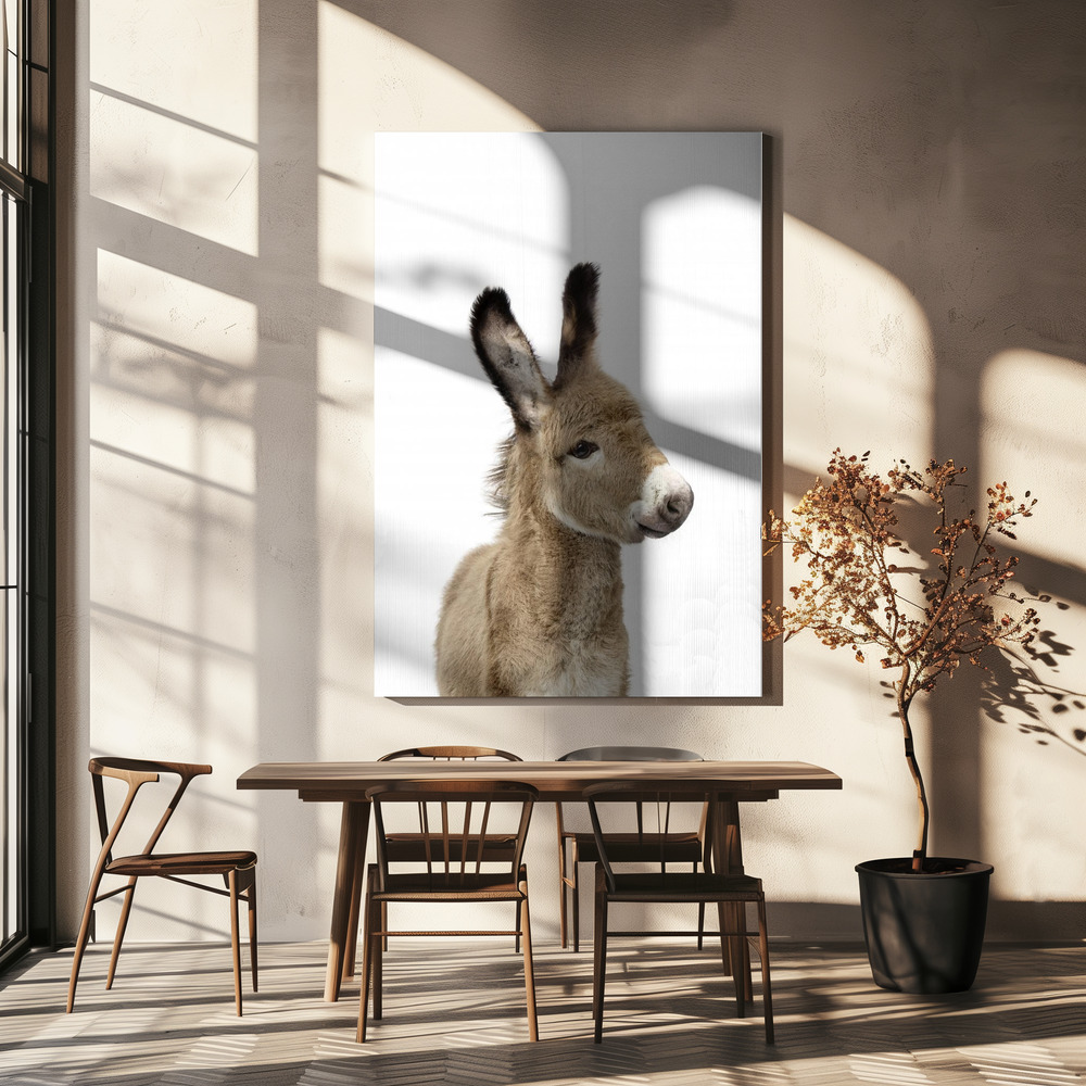 Canvas print - Baby Donkey over dining table