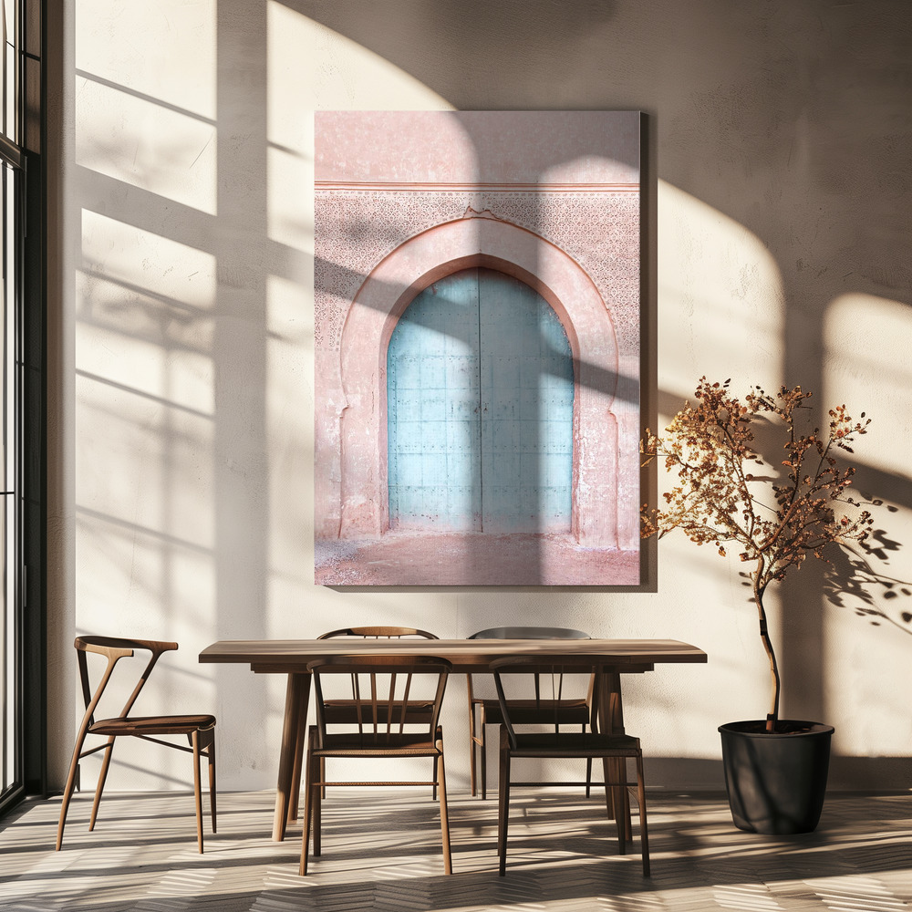 Canvas print - Turquoise Door over dining table