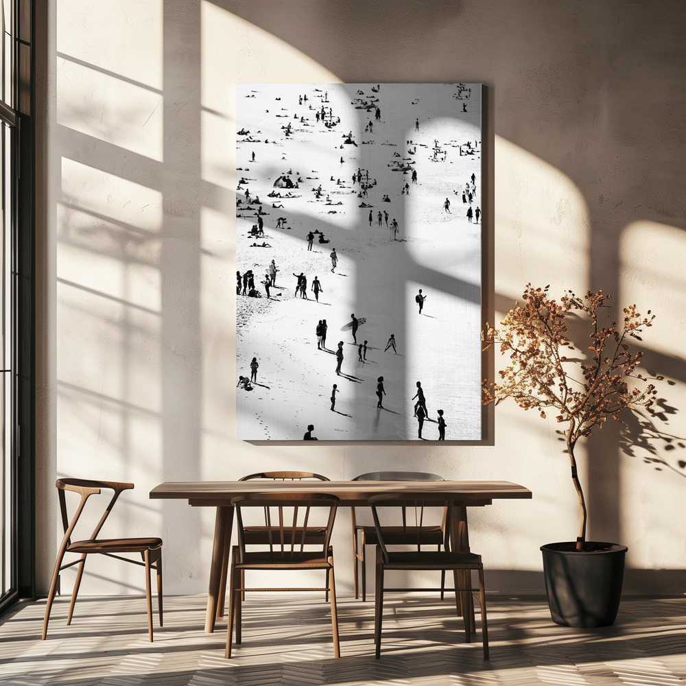 Canvas print - Beach Silhouettes over dining table