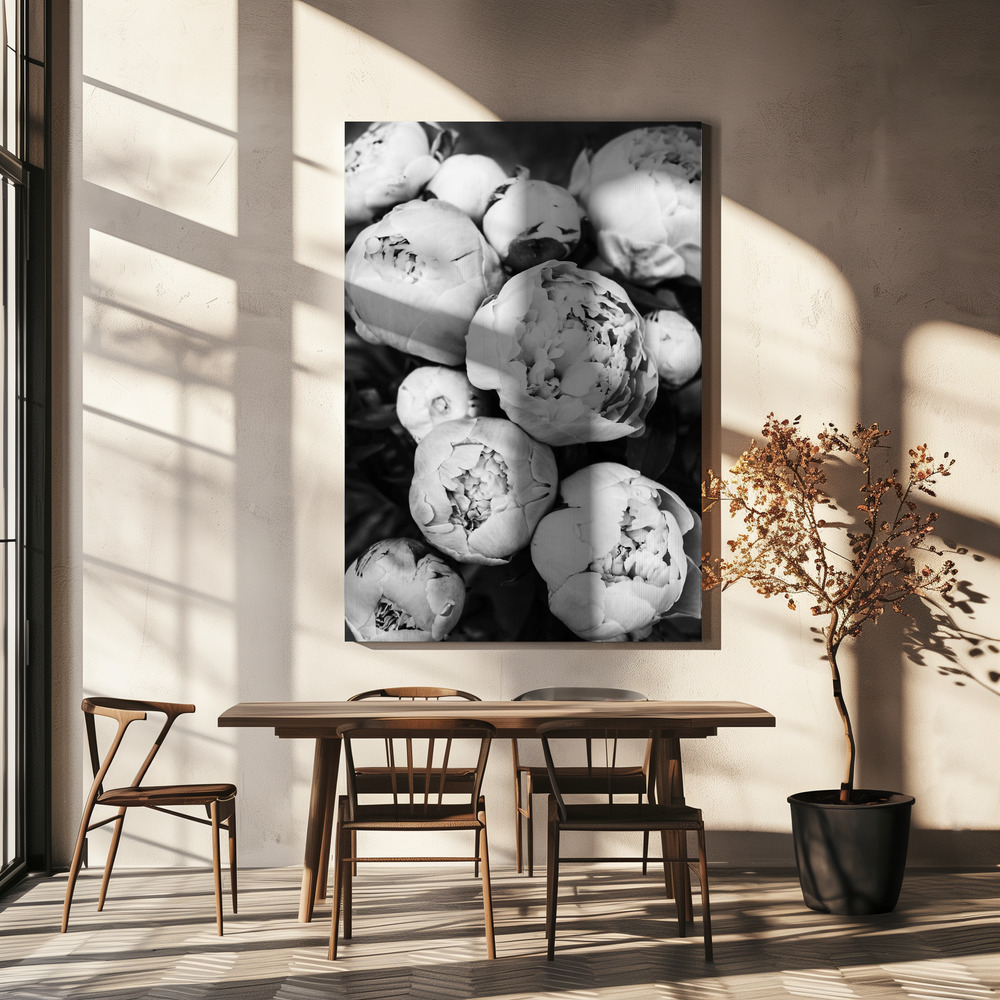 Canvas print - Peonies over dining table