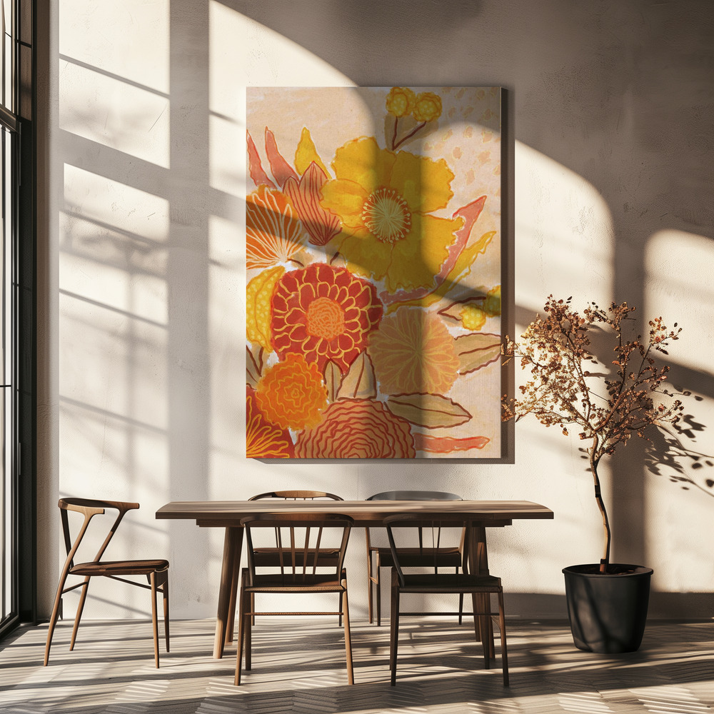 Leinwandbild - Magic Bouquet über dem Esstisch