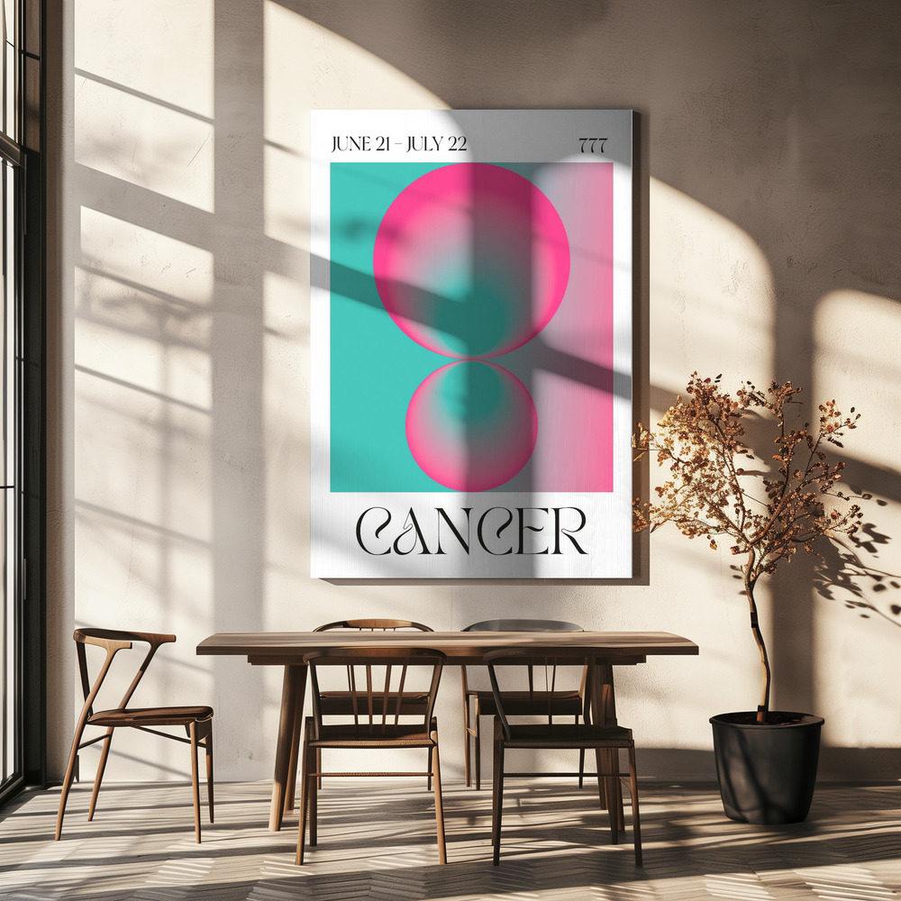 Canvas print - Cancer over dining table