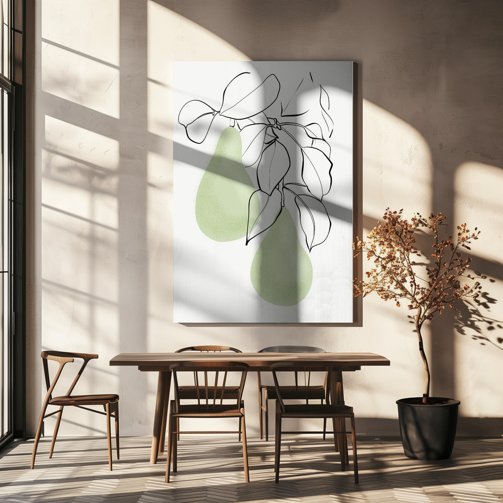 Canvas print - Wen pears over dining table