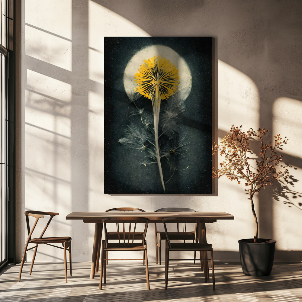 Canvas print - Dandelion over dining table