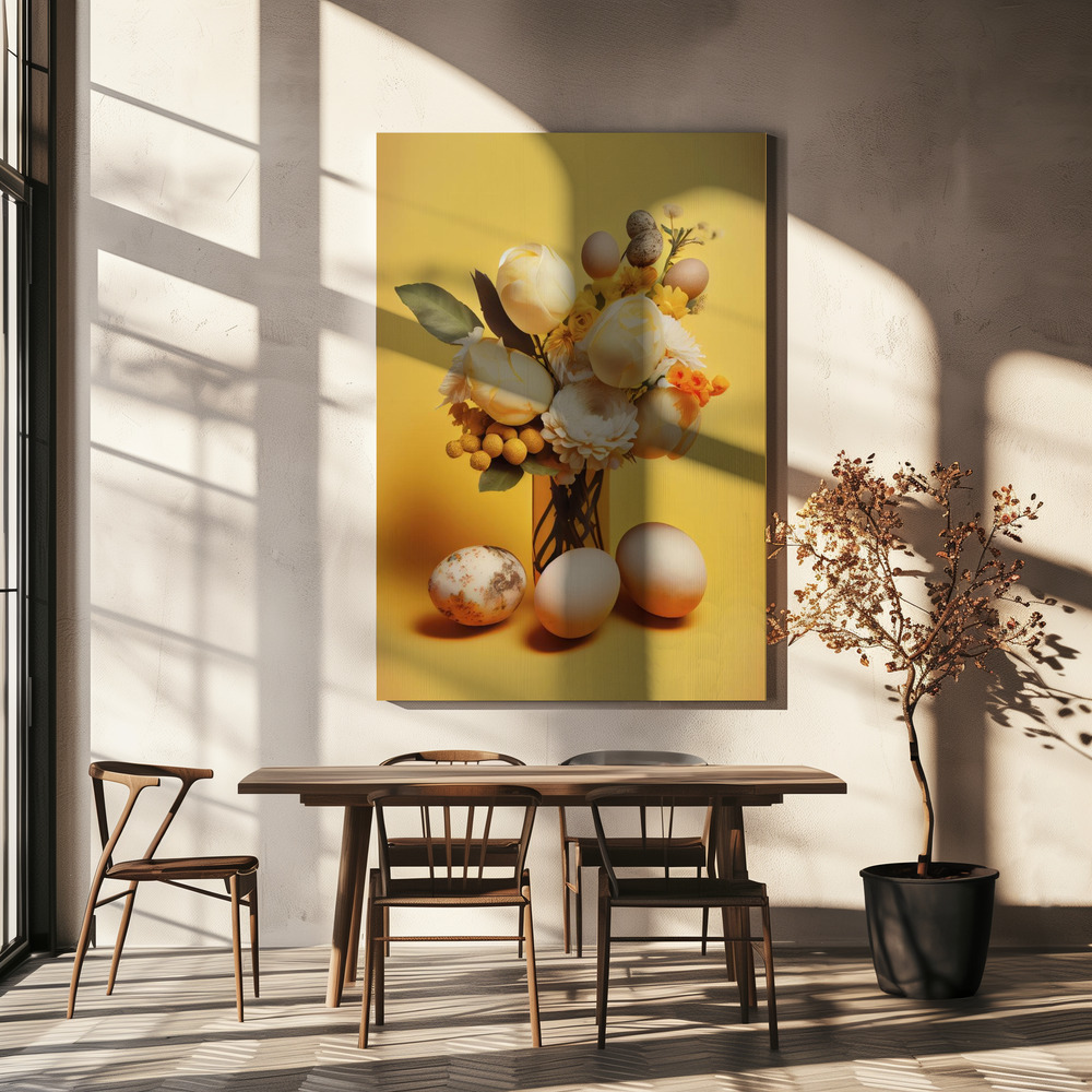 Lærred - Easter Bouquet over spisebordet