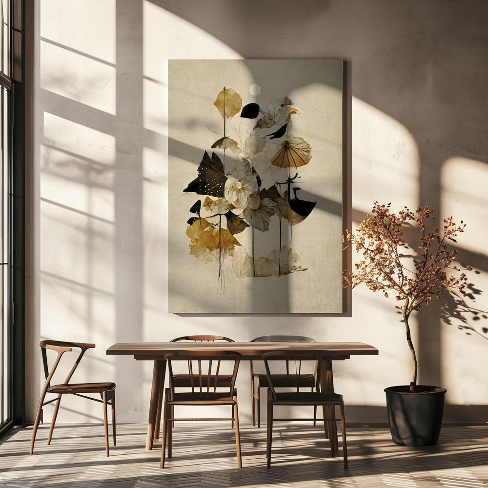 Canvas schilderi - Flowers And Sun boven eettafel